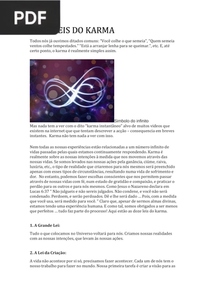 As 12 Leis do Karma (Artigo)