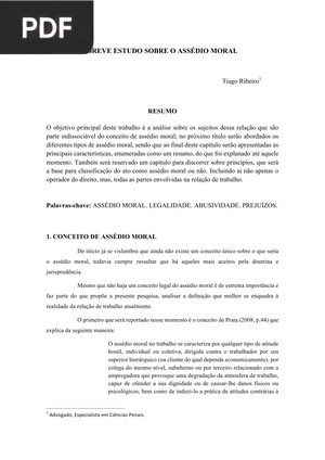 Breve estudo sobre o assédio moral