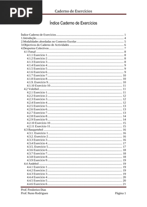 Caderno de Exercícios
