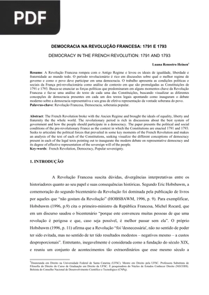 Democracia na Revolução Francesa: 1791 e 1793