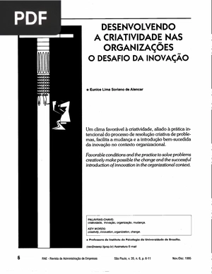 Desenvolvendo a criatividade nas organizações o desafio da inovação (Artigo)