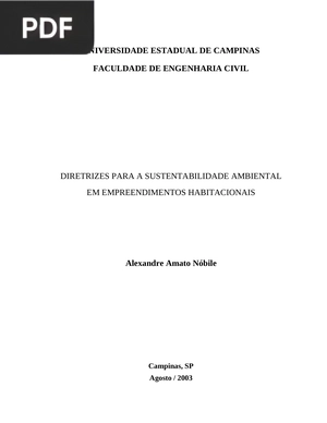 Diretrizes para a sustentabilidade ambiental em empreendimentos habitacionais