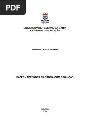 Fazer - Aprender Filosofia com crianças