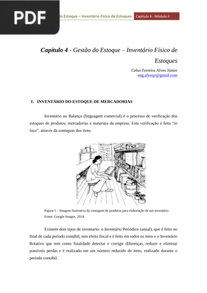 Gestão do Estoque – Inventário Físico de Estoques (Artigo)