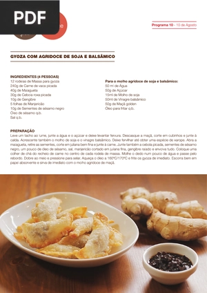 Gyoza com agridoce de soja e balsâmico