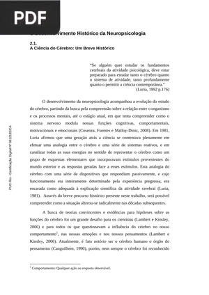 O Desenvolvimento Histórico da Neuropsicologia