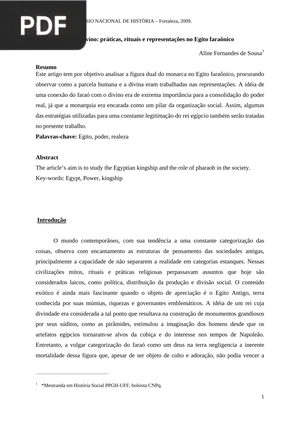 O rei divino: práticas, rituais e representações no Egito faraônico (Artigo)