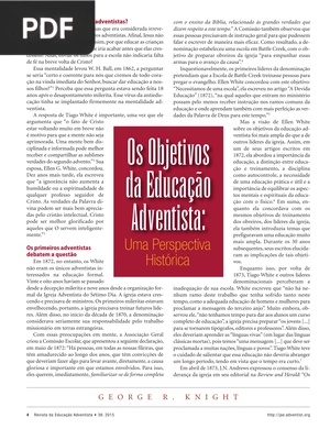 Os Objetivos da Educação Adventista: Uma Perspectiva Histórica (Artigo)
