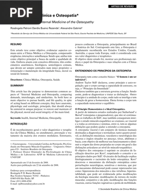 Relações entre Clínica e Osteopatia (Artigo)