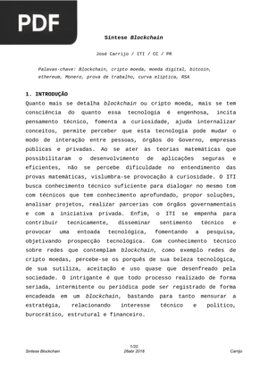 Síntese Blockchain
