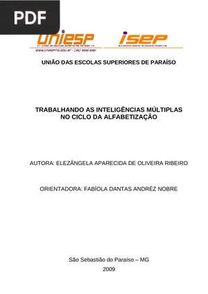 Trabalhando as inteligências múltiplas no ciclo de alfabetização