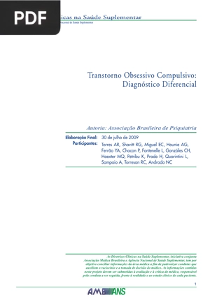 Transtorno Obsessivo Compulsivo: Diagnóstico Diferencial