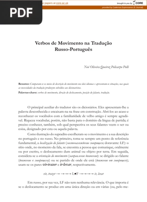 Verbos de Movimento na Tradução Russo-Português