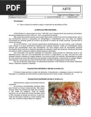A arte da pré-historia (Artigo)