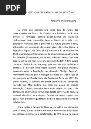 A revolução chinesa no passada no calidoscópio