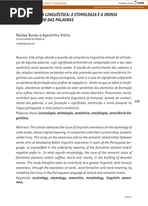 Con(s)ciência linguística: a etimologia e a ironia do significado das palavras