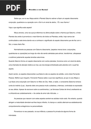Conversas Astrológicas - Descubra o seu Karma! (Artigo)