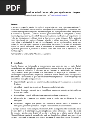 Criptografia simétrica e assimétrica: os principais algoritmos de cifragem (Artigo)