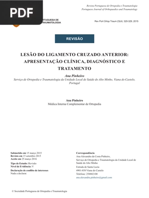 Lesão do ligamento cruzado anterior: apresentação clínica, diagnóstico e tratamento (Artigo)