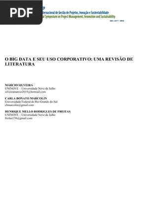 O Big Data e seu uso corporativo: uma revisão de literatura