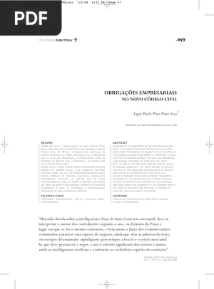 Obrigações empresariais no novo código civil