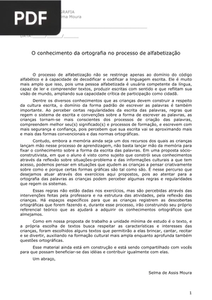 O conhecimento da ortografia no processo de alfabetização