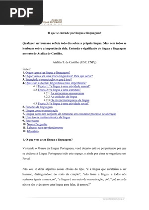 O que se entende por língua e linguagem?