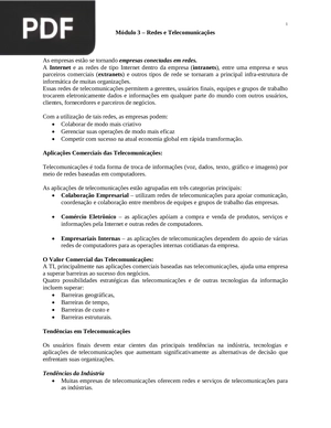 Redes e Telecomunicações