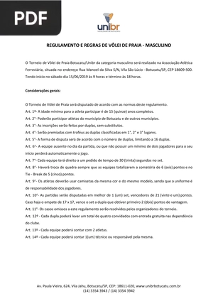 Regulamento e regras de vôlei-masculino (Artigo)