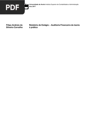 Relatório de Estágio – Auditoria Financeira da teoria à prática