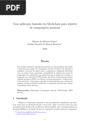 Uma aplicação baseada em blockchain para registro de composições musicais