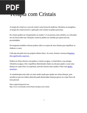 Terapia com Cristais (Artigo)
