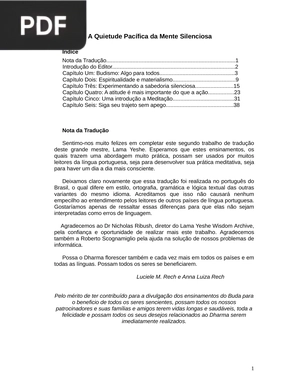 A Quietude Pacífica da Mente Silenciosa