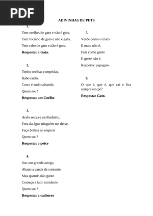 Adivinhas de pets