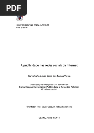 A publicidade nas redes sociais da Internet
