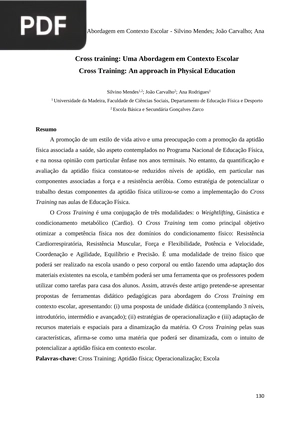 Cross training: Uma Abordagem em Contexto Escolar (Artigo)