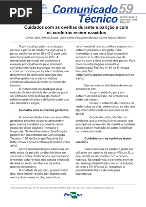 Cuidados com as ovelhas durante a parição e com os cordeiros recém-nascidos (artigo)