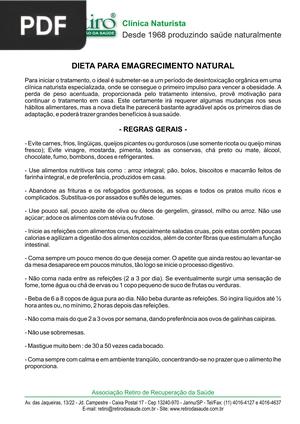 Dieta para emagrecimento natural (Artigo)