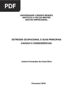 Estresse ocupacional e suas principais causas e consequências