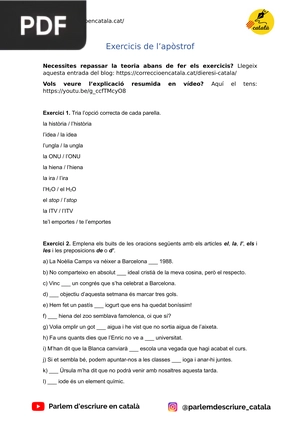 Exercicis de l’apòstrof