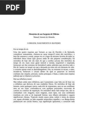 Memórias de um Sargento de Milícias