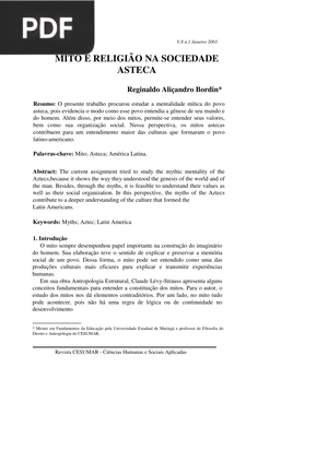 Mito e religião na sociedade asteca