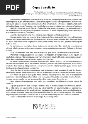 O que é a solidão (Artigo)