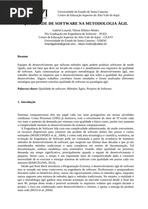Qualidade de software na metodologia ágil
