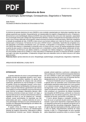 Síndrome da Apneia Obstrutiva do Sono Fisiopatologia, Epidemiologia, Consequências, Diagnóstico e Tratamento