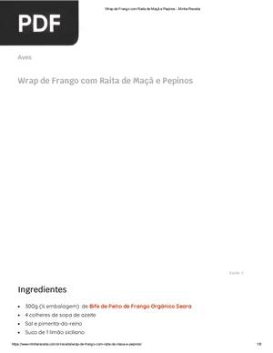 Wrap de Frango com Raita de Maçã e Pepinos