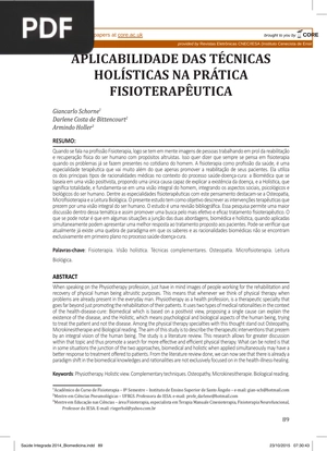 Aplicabilidade das técnicas holísticas na prática fisioterapêutica