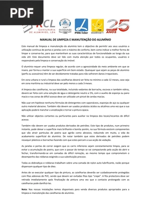 Manual de limpieza e manutenção do alumínio (Artigo)