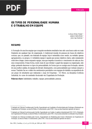 Os tipos de personalidade humana e o trabalho em equipe