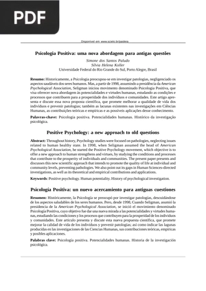Psicologia Positiva: uma nova abordagem para antigas questões
